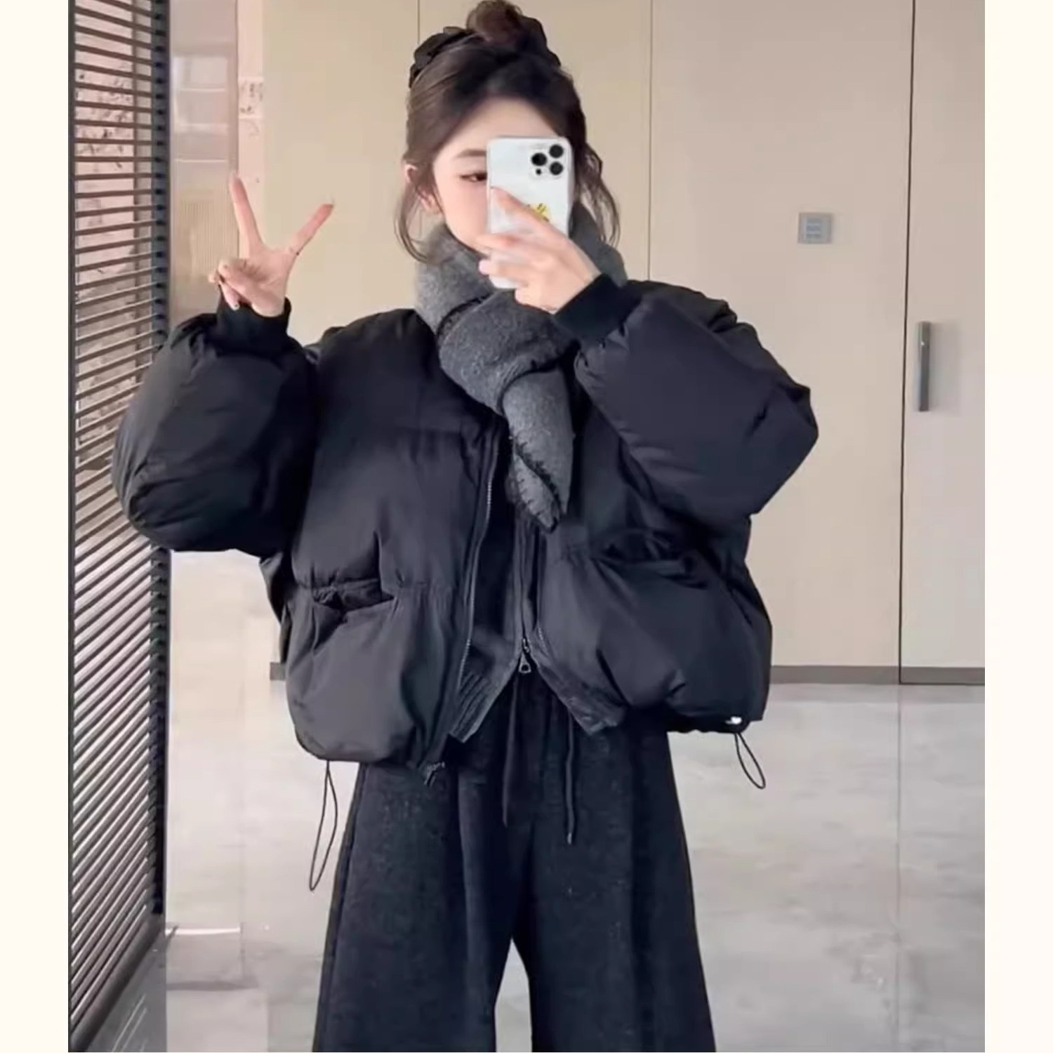 WHISPER*25AW小众潮牌联名加厚保暖宽松休闲百搭羽绒棉服