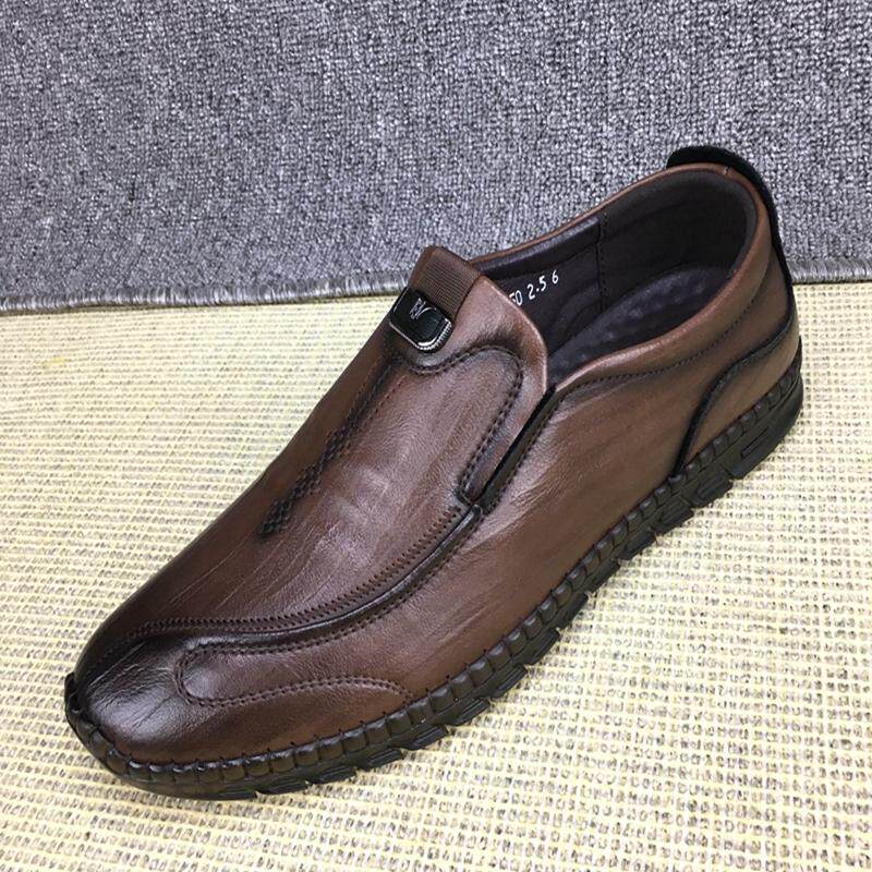男士舒适皮鞋缝制果冻软底休闲鞋