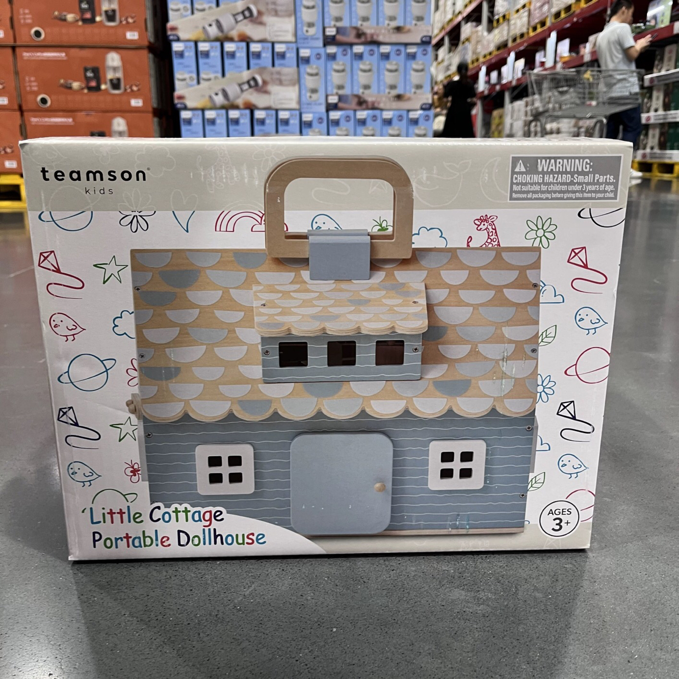 山姆代购Teamson Kids手提童话娃娃屋套装儿童过家家仿真木制玩具