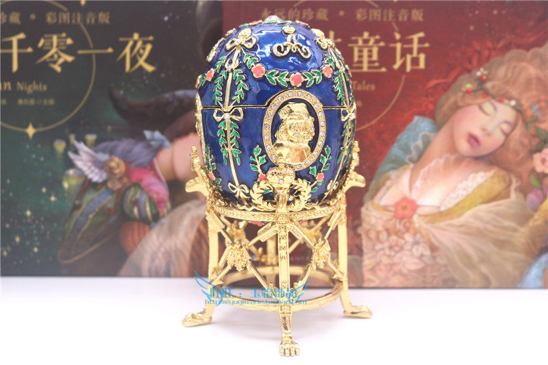 俄罗斯复活节彩蛋锡金属工艺品欧式法贝热大彩蛋摆件摆设品