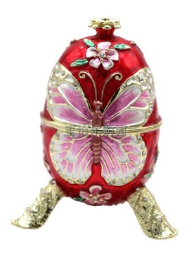 锡金属工艺品俄罗斯复活节彩蛋蝴蝶树枝蛋摆件柜台摆饰家居摆设品