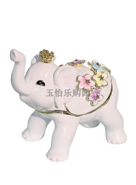 白色小象摆设品生日礼物桌面摆设