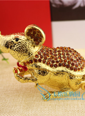 俄罗斯镶钻小老鼠柜台家居摆设