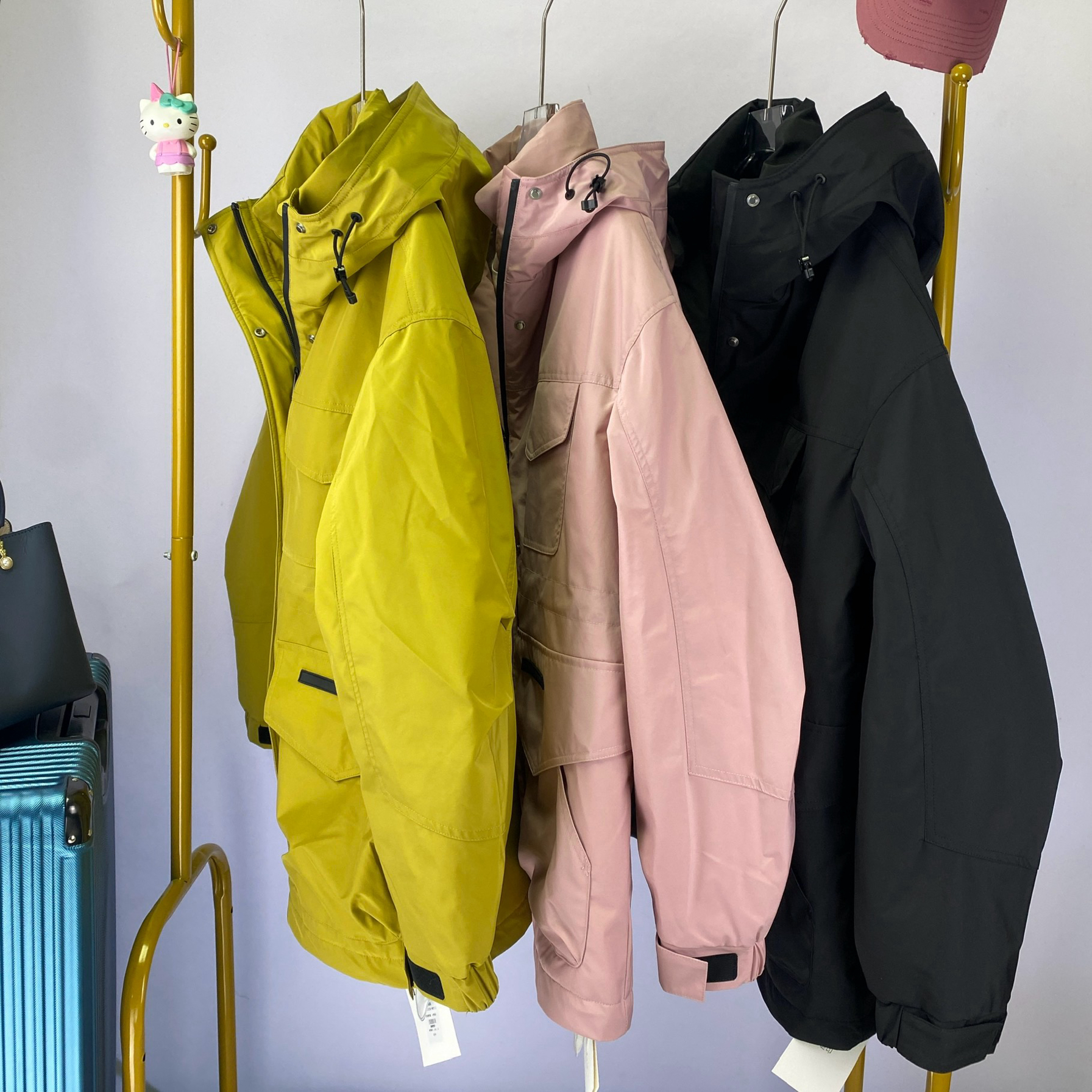 欧货Parka2024冬季90白鸭绒连帽羽绒服冲锋衣加厚徽章外套中长款