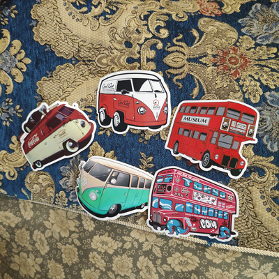 双层复古风拉杆箱防水贴纸