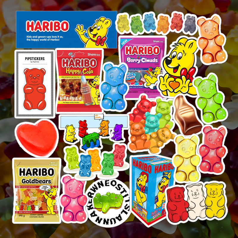 小熊软糖卡通贴纸电脑个性手机自行车电动车头盔可爱防水装饰滑板