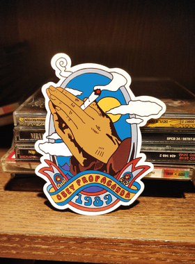 信仰 祈祷obey滑板贴纸 摇滚贴纸 纹身贴纸 个性贴纸 滑雪板贴纸