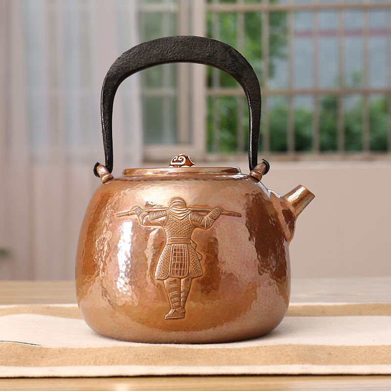 提梁壶纯紫铜一张打创意铜壶