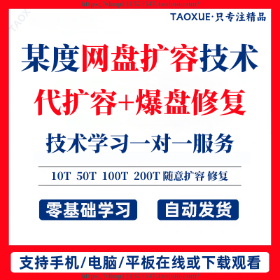 bai度网盘扩容技术代扩容爆盘修复工具视频教程人工在线度盘baidu