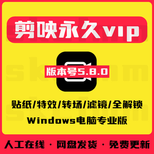 永久vip剪影剪辑windows电脑版 剪映专业版 特效贴纸永久会员工具包