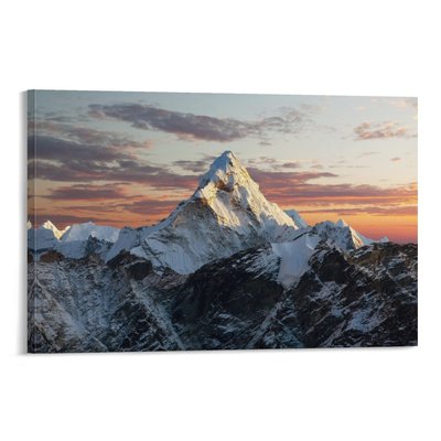 喜马拉雅山脉珠穆朗玛峰雪山自然风景背景墙帆布无框画装饰挂画