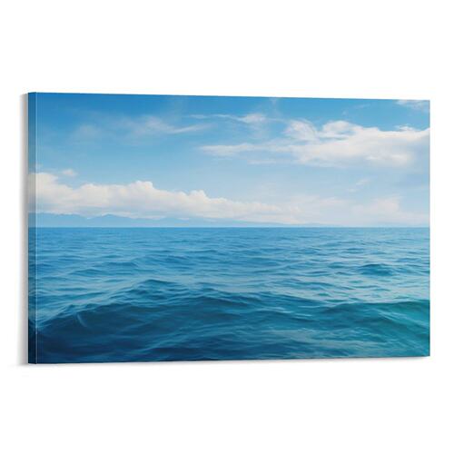 INS风海洋大海海浪自然简约现代房间背景墙帆布无框画装饰挂画