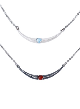 月漩ROGIC量子默契烧白银蓝宝石925纯银手工项链情侣项链女配饰潮