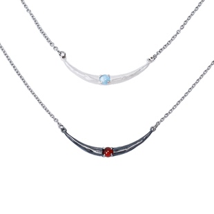 月漩ROGIC量子默契烧白银蓝宝石925纯银手工项链情侣项链女配饰潮