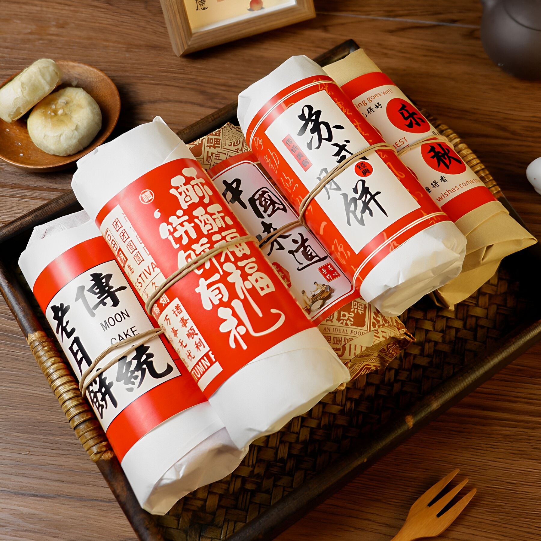 传统苏式月饼纸老式酥皮月饼纸片图片