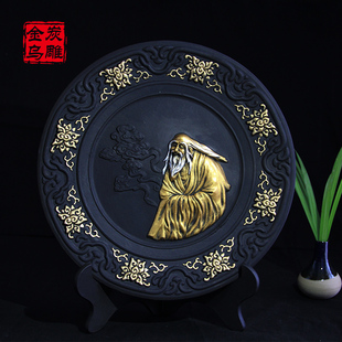 【满500减300】金乌炭雕老子摆件书桌办公桌博古架装饰品学业礼品