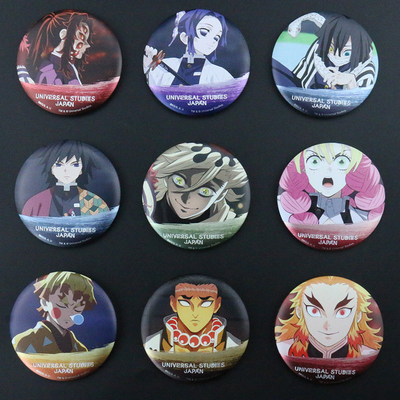 鬼灭之刃usj吧唧童磨炭治郎富冈义勇浮雕烫色徽章日谷复刻代餐品