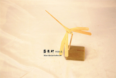 怀旧童年玩具 平衡竹蜻蜓摆件 创意礼品竹制手工艺装饰品蜻蜓点水