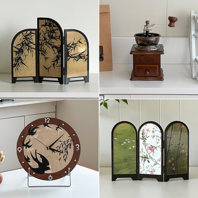 中古风桌面摆件客厅轻奢高档法式复古电视柜房间装饰品高级感小众