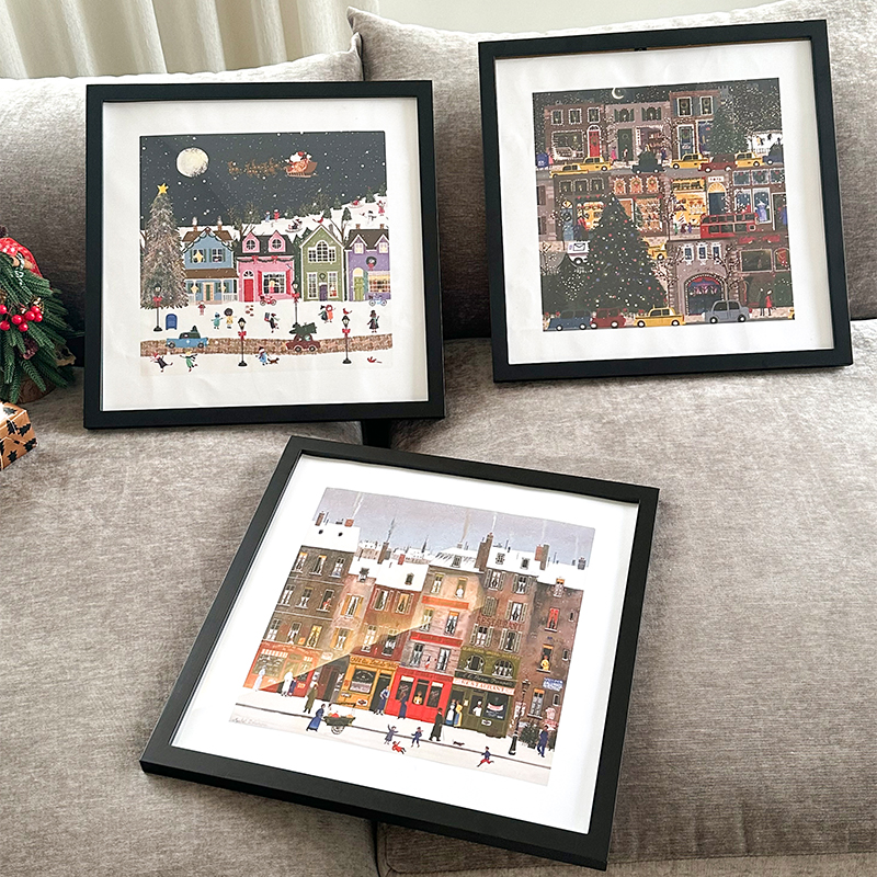 圣诞冬灯卡通客厅装饰画