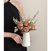 轻奢玫瑰小雏菊干花花束假花仿真花摆设客厅餐桌花艺摆件装 饰品