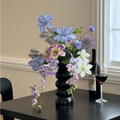 法式 花束客厅插花花瓶花艺仿真花轻奢高端假花摆设装 饰摆件新年