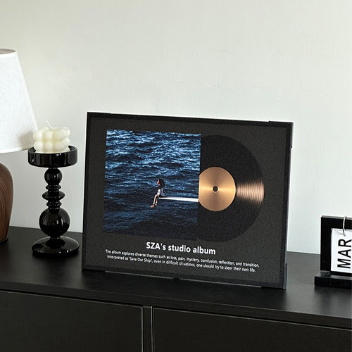 创意黑胶唱片造型装饰摆件家居装饰桌面复古艺术摆设小众高级感