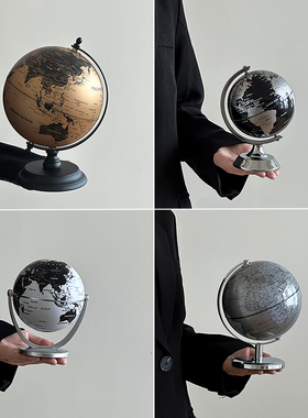 地球仪装饰摆件英文版教学用具轻奢高级艺术摆件办公室创意酒店