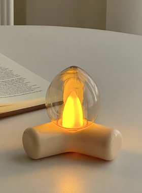 LED发光小夜灯装饰摆件透明球体奇趣桌面客厅拍照道具创意小台灯