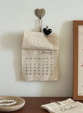 中古风挂历2026马年新款日历帆布创意装饰墙面高级感复古挂钩式