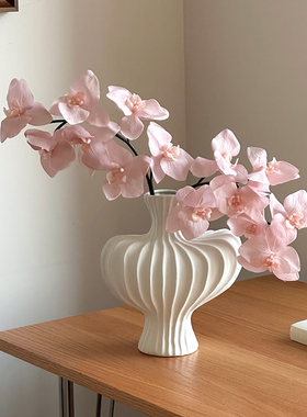 粉色保湿手感蝴蝶兰桌面装饰摆件高级咖啡店餐桌花艺韩系拍照道具