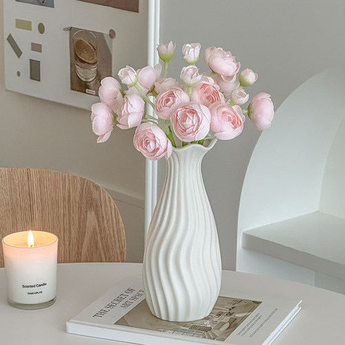 洋牡丹仿真花露莲餐桌花瓶摆设