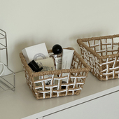 桌面收纳盒玄关钥匙遥控器杂物筐抽屉零食篮口红化妆品储物盒摆件