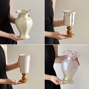 复古高级感陶瓷花瓶摆件设计感小众水养插花鲜花客厅餐桌家用装 饰