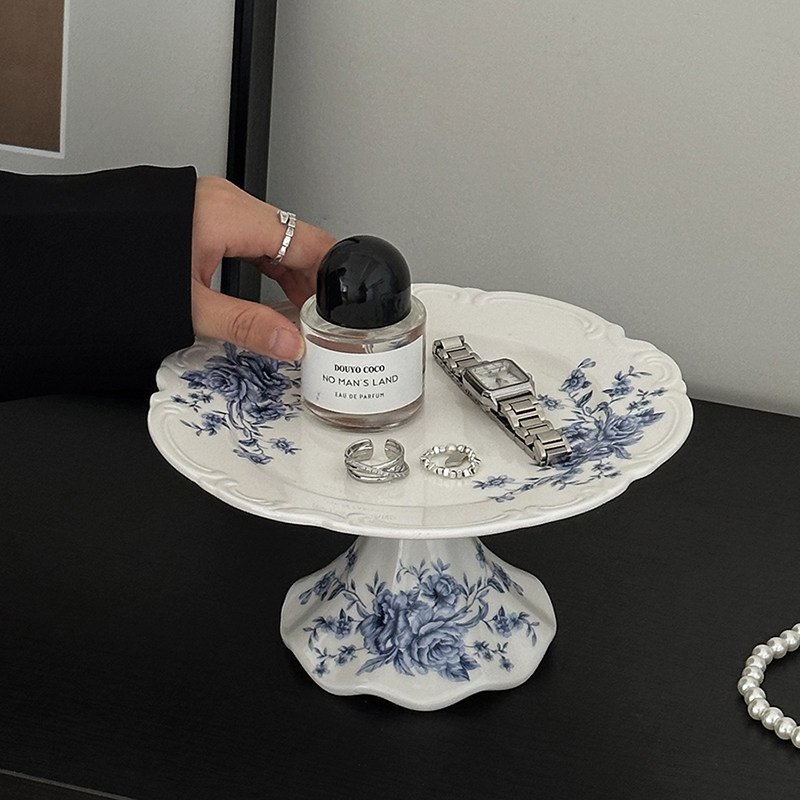 香薰托盘陶瓷高脚首饰饰品桌面整理收纳盘玄关钥匙杂物收纳蜡烛盘,家居饰品,香薰托盘,淘宝优惠券,粉丝福利购,淘宝优惠卷