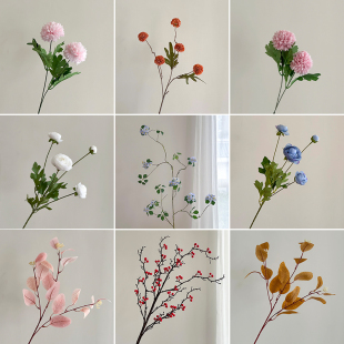新年假花仿真花摆设装饰花花艺摆件仿生花塑料花装饰干花花卉道具