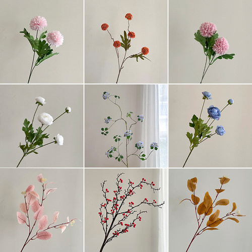 新年假花仿真花摆设装饰花花艺摆件仿生花塑料花装饰干花花卉道具