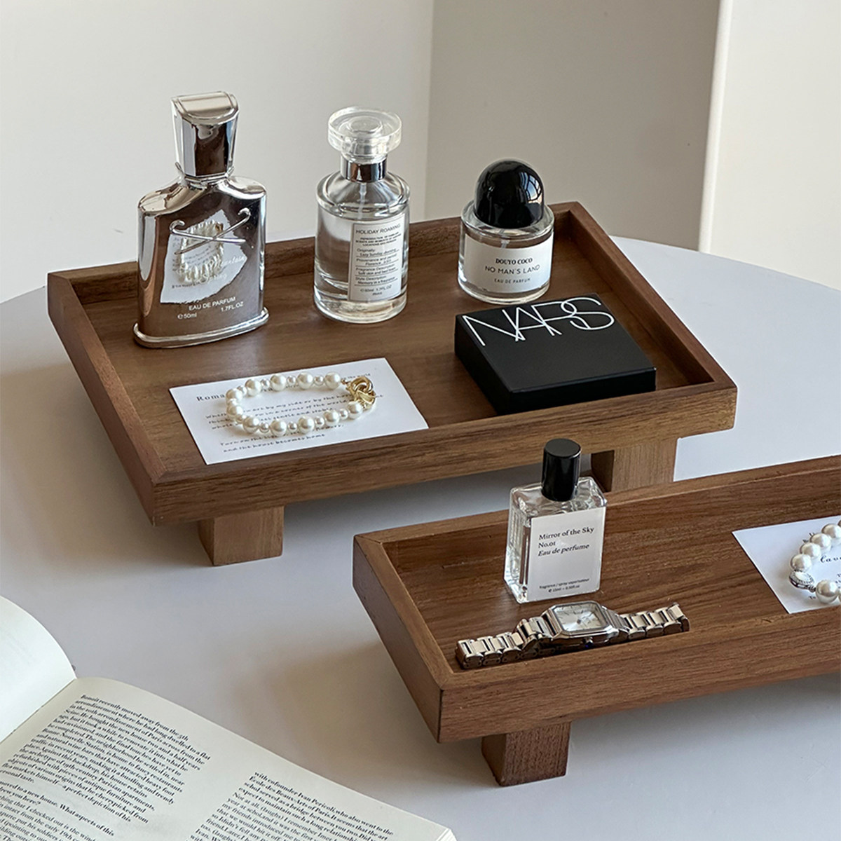 胡桃木香薰托盘小众桌面收纳置物架家居装饰摆件复古实木收纳盘,家居饰品,香薰托盘,淘宝优惠券,粉丝福利购,淘宝优惠卷