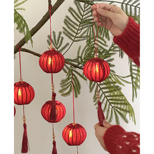 led灯笼挂饰新年除夕春节结婚装饰室内流苏喜庆挂件布置拍照道具