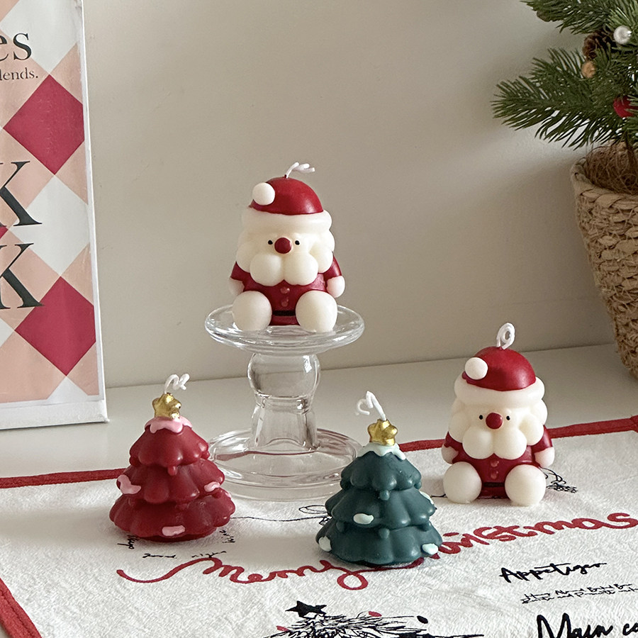 圣诞树香薰蜡烛桌面氛围装饰摆件伴手礼圣诞老人圣诞节礼物烛台