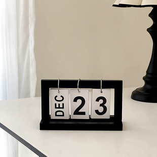 翻页日历摆件创意木质台历日期牌餐桌面书房摆设玄关拍照拍摄道具