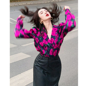 2025新款 皮裙半身裙春秋口袋裙女 宽松上衣套装 春夏季 港风复古衬衫