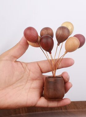 原木气球小摆件 车载香薰精油摆件手作创意家居乔迁新年礼物装饰
