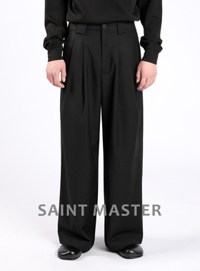 SAINT MASTER2026新款老钱风简约秋款日常休闲直筒西装西裤长裤