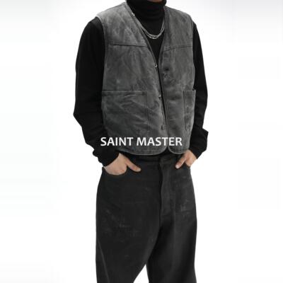 水洗帆布羊羔毛马甲St.MASTER