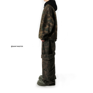 SAINT MASTER2026春季新款男士潮流休闲百搭日常牛仔裤迷彩长裤