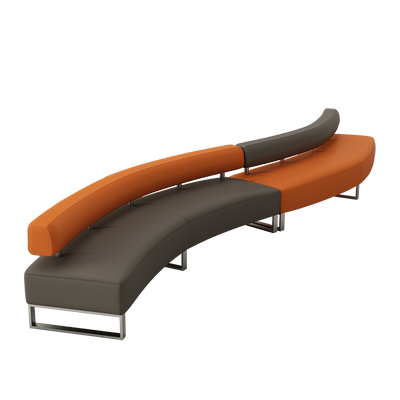 雨荨皮等待区可定制卡座沙发