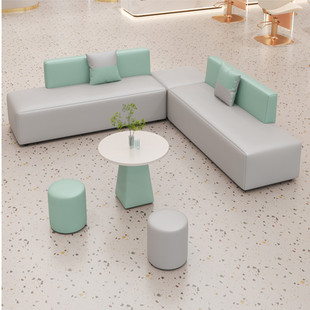 简约公司办公商务接待沙发茶几组合培训机构家长等候休息区卡座