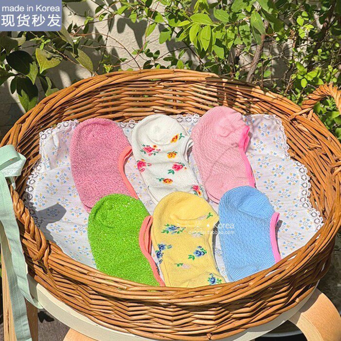 现货大卜菜AMBER袜子韩国进口宝宝三双装24夏男女童纯棉防滑袜