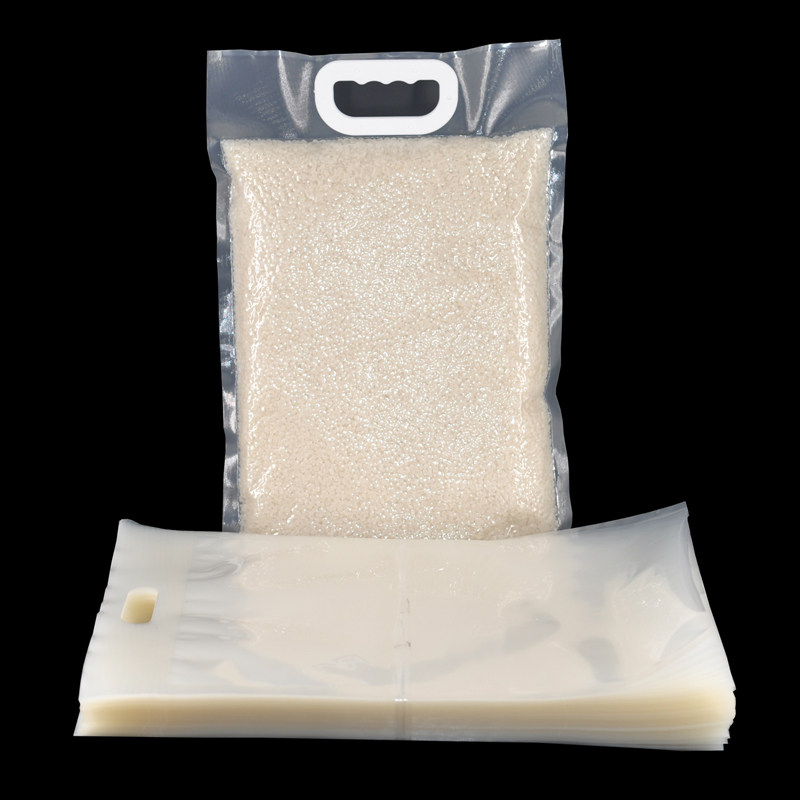 现货2.5KG手提式空白大米袋特级尼龙真空包装袋5斤. 加厚28丝10个